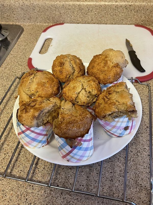 Fresh-baked zucchini muffins